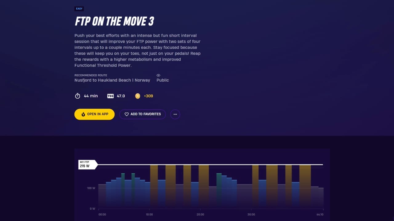 FTP on the move threshold workout on ROUVY